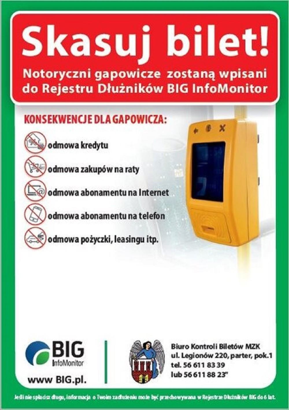 Gapowicz z Torunia dostanie bilet do rejestru dłużników